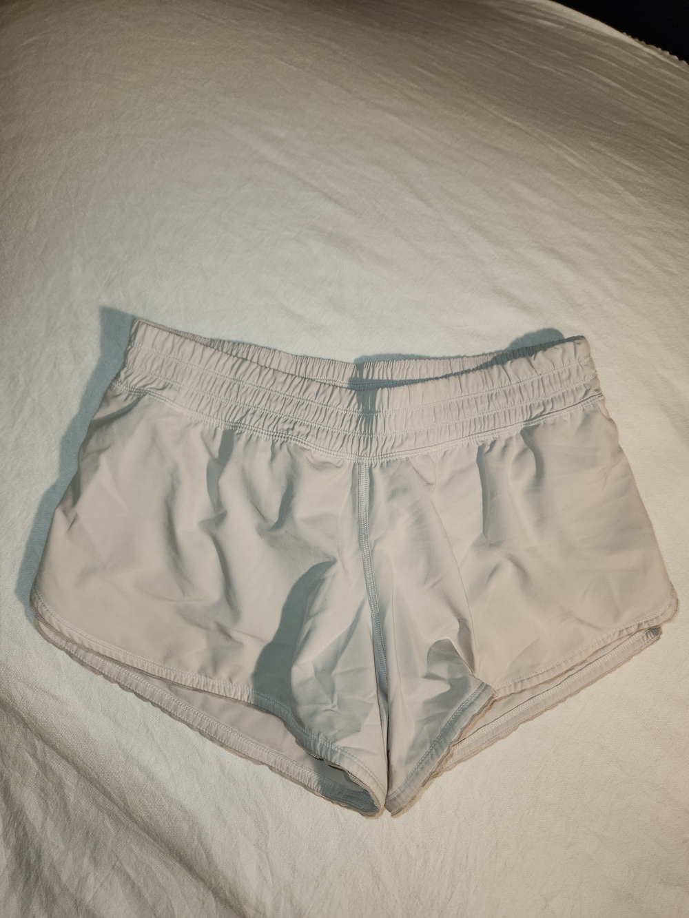 lululemon athletica Light Cream/white Running Shorts 6